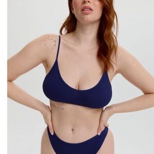 NWT Blush Lingerie Ribbed Bralette Navy Size M